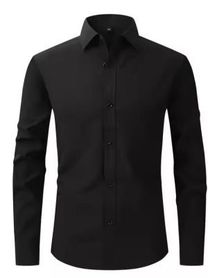 Custom Wholesale Cotton Mens Formal Long Sleeve Shirt Solid Casual Business Dress Shirts