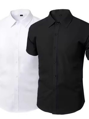 High quality custom dress shirts for men white casual short sleeve men's summer shirts