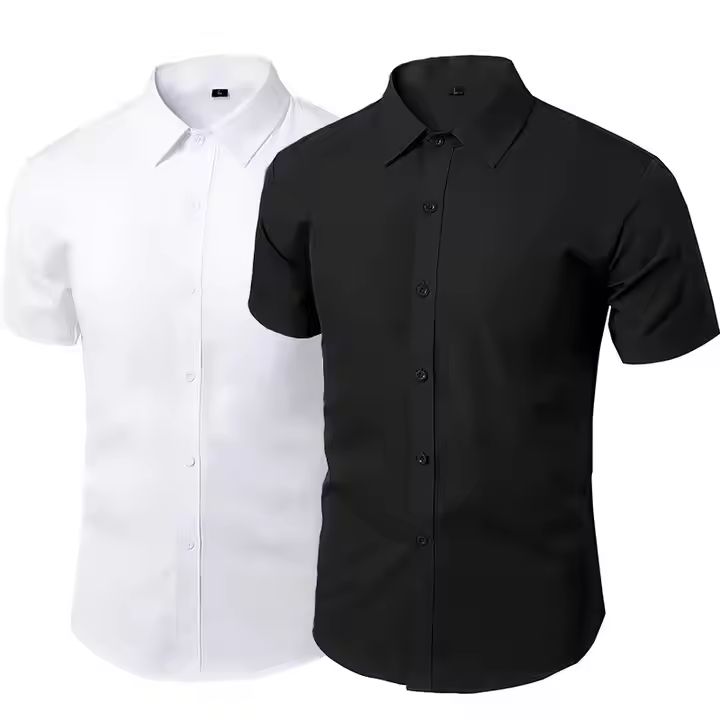 High quality custom dress shirts for men white casual short sleeve men's summer shirts